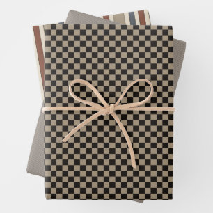 Rustic Primitive Country Checks Gift Wrapping Set  Paper Sheet