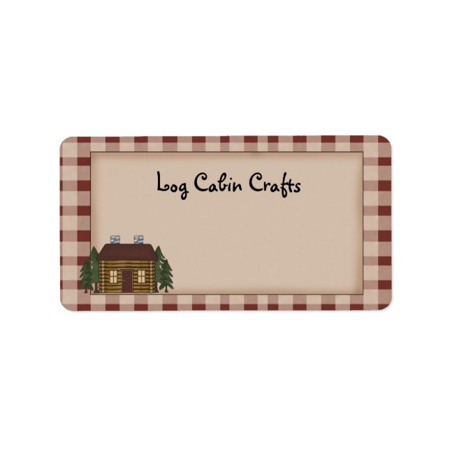 Rustic Primitive Country Homespun Log Cabin Ship L Label (Front)