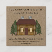 RUSTIC PRIMITIVE COUNTRY LOG CABIN ON KRAFT