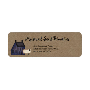 Rustic Primitive Country Saltbox Return Address  