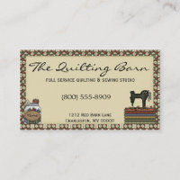 Rustic Primitive Sewing/Quilting Business Card