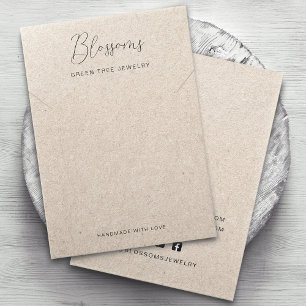 Rustic Printed Kraft Paper Necklace Display Card