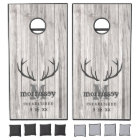 Rustic Printed Wood Deer Antlers Wedding