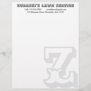 Rustic Professional Monogram Business Custom Letterhead