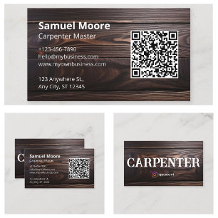 Rustic Professional Woodworking Carpenter  Business Card