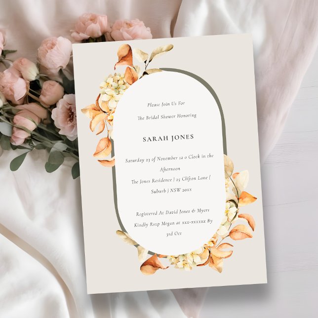 Rustic Pumpkin Arch Floral Bridal Shower Invite (Creator Uploaded)