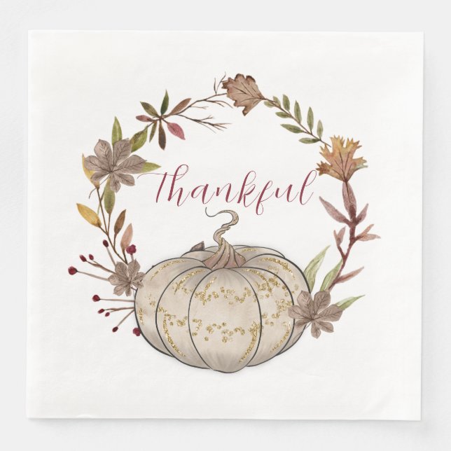 Rustic Pumpkin Autumn And Thanksgiving Napkin (Front)
