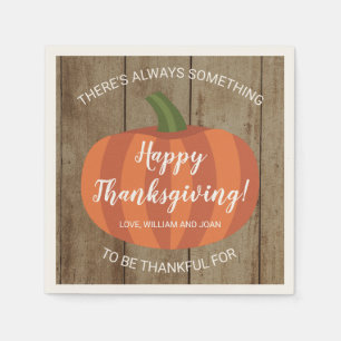 Rustic Pumpkin Autumn Fall Thanksgiving Napkin