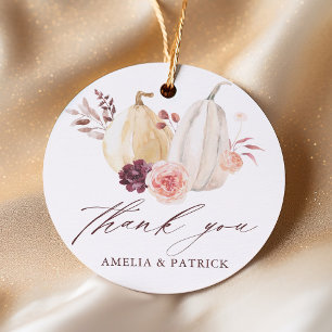 Rustic Pumpkin Autumn Wedding Thank You  Favour Tags