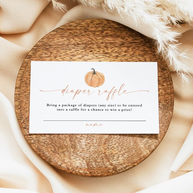 Rustic Pumpkin Baby Shower Diaper Raffle Ticket (Creator Uploaded)
