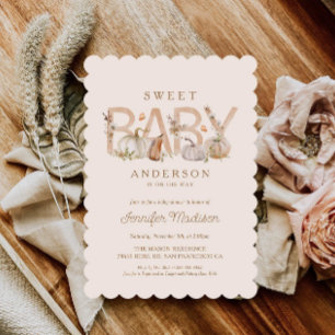 Rustic Pumpkin Baby Shower Invitation