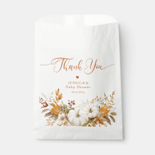 Rustic pumpkin baby shower thank you favour bags