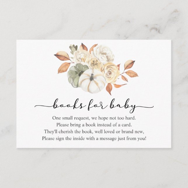 Rustic Pumpkin Books for Baby insert card (Front)