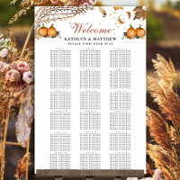 Rustic Pumpkin Botanical Wedding 18 Table Seating