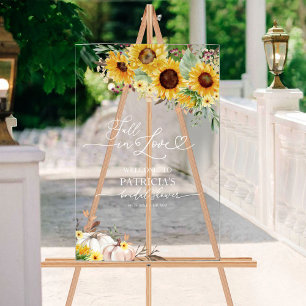 Rustic Pumpkin Bridal Shower Acrylic Welcome Sign