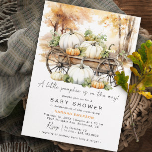 Rustic Pumpkin   Cute Neutral Fall Baby Shower Invitation
