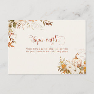 Rustic Pumpkin Diaper Raffle Baby Shower  Enclosure Card
