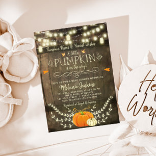 Rustic Pumpkin Fall Baby Shower Invitation