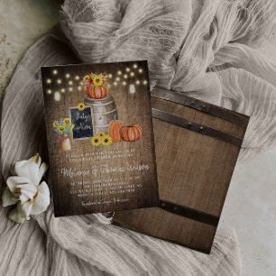 Rustic Pumpkin Fall Baby Shower Invitation