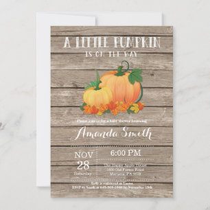 Rustic Pumpkin Fall Baby Shower Invitation