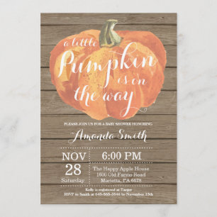 Rustic Pumpkin Fall Baby Shower Invitation Card