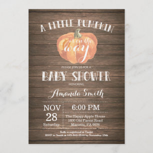 Rustic Pumpkin Fall Baby Shower Invitation Card