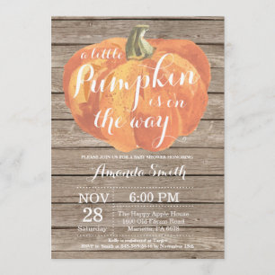 Rustic Pumpkin Fall Baby Shower Invitation Card