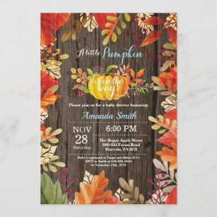 Rustic Pumpkin Fall Boy Baby Shower Invitation