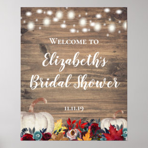 Rustic Pumpkin Fall Bridal Shower Welcome Sign