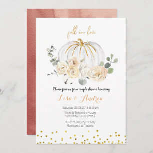 Rustic Pumpkin Fall in Love Couples Shower Invitation