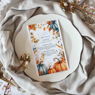 Rustic Pumpkin Fall Wedding Enclosure Card