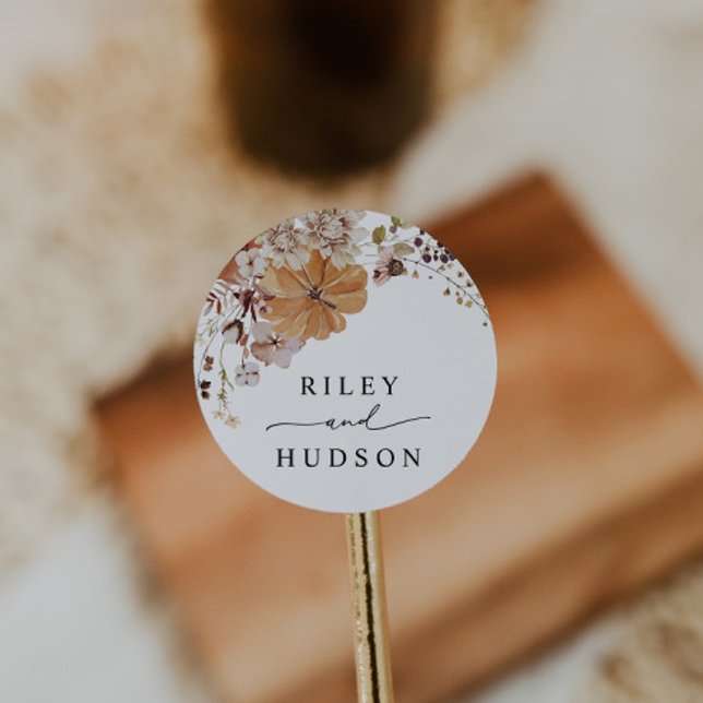 Rustic Pumpkin Fall Wedding Favour Sticker (Creator Uploaded)