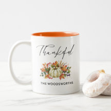 Rustic Pumpkin Family Name Thanksgiving