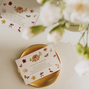Rustic Pumpkin Flora Display Shower Enclosure Card