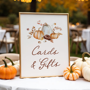 Rustic Pumpkin Floral Cards and Gifts Sign
