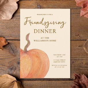 Rustic Pumpkin Friendsgiving Dinner Invitation
