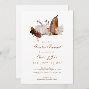 Rustic Pumpkin Gender Reveal Invitation