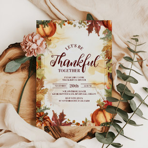 Rustic Pumpkin Harvest Thanksgiving Dinner Invitation