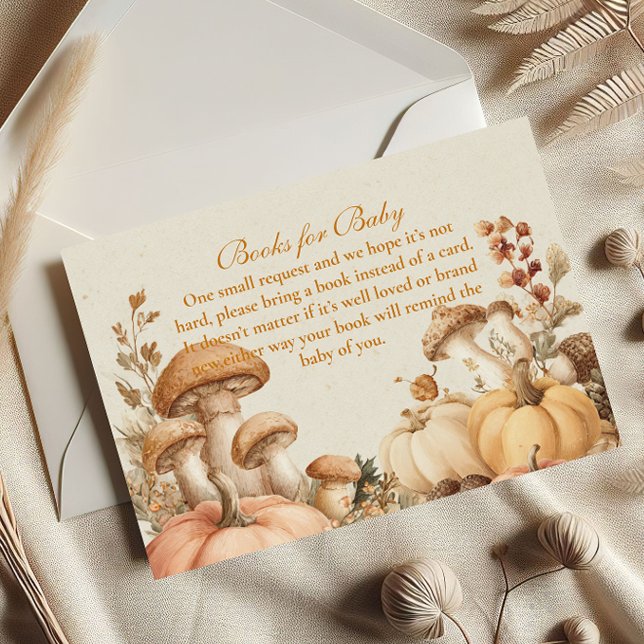 Rustic Pumpkin Mushroom Books for Baby  Enclosure Card (Creator Uploaded)