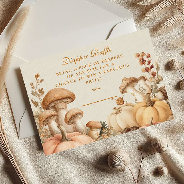 Rustic Pumpkin Mushroom Diapper Raffle Enclosure Card (Creator Uploaded)