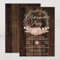 Rustic Pumpkin Pampas Wreath Retirement Party