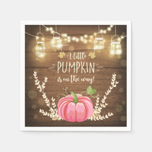Rustic Pumpkin Paper Napkins Fall Wood Shower