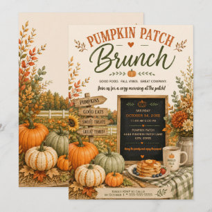 Rustic Pumpkin Patch Fall Autumn Party  Invitation