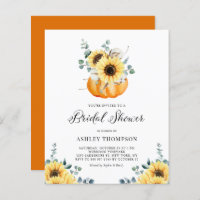 Rustic Pumpkin Sunflower Bridal Shower Invitation