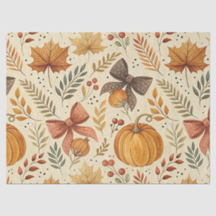 Rustic Pumpkin Terracotta Bow Fall Harvest Tissue Paper