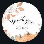 Rustic pumpkin Thank You Stickers<br><div class="desc">Rustic pumpkin
Thank You Stickers.
Personalise it with your own name/ text</div>