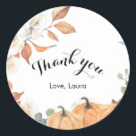 Rustic pumpkin Thank You Stickers<br><div class="desc">Rustic pumpkin
Thank You Stickers.
Personalise it with your own name/ text</div>