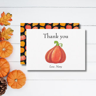 Rustic Pumpkin Thanksgiving Cosy Thank You Card