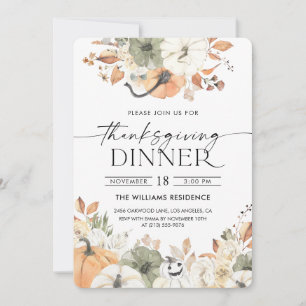 Rustic Pumpkin Thanksgiving Dinner Invitation
