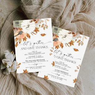 Rustic Pumpkin Thanksgiving Dinner Invitation